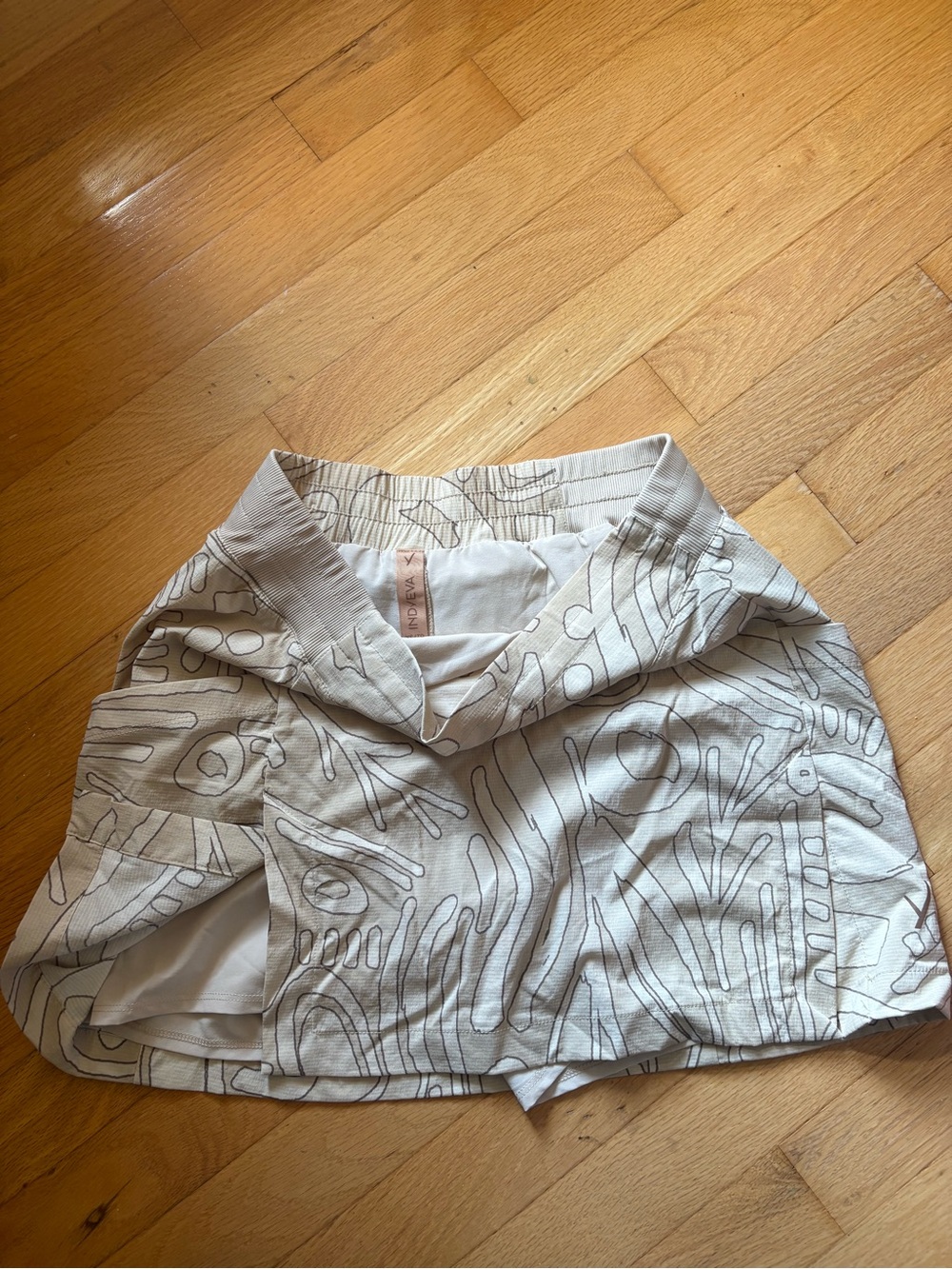 Light Cream Printed Women's Skirt Indyeva